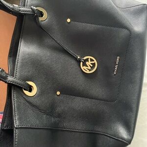 Michael Kors Black Leather Tote Bag